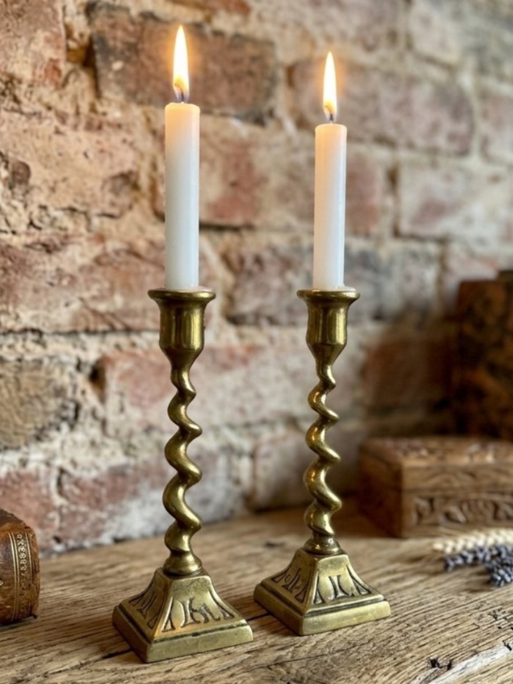 Brass Spiral Twist Candlestick Pair
Antique Brass
Unique
Perfect gift!